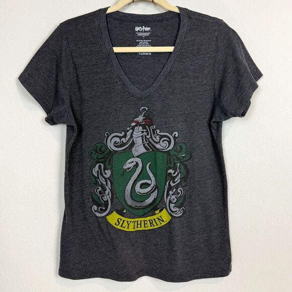 Harry Potter Slytherin Grey Short Sleeve T-shirt L - Picture 1 of 5